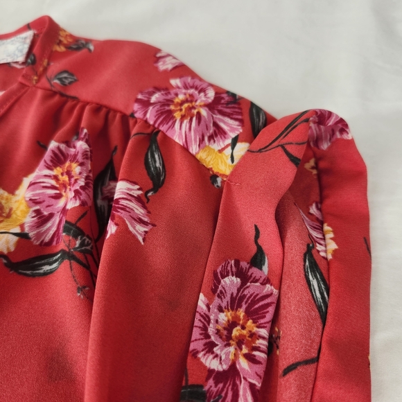 Pink Rose Floral Blouse Size M - Picture 5 of 6